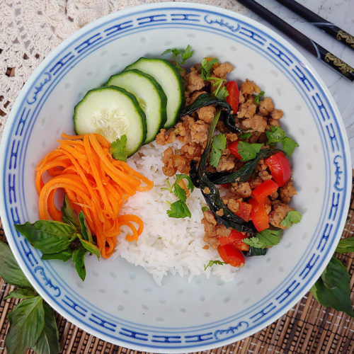 Thai Basil Lemongrass Rice Bowl